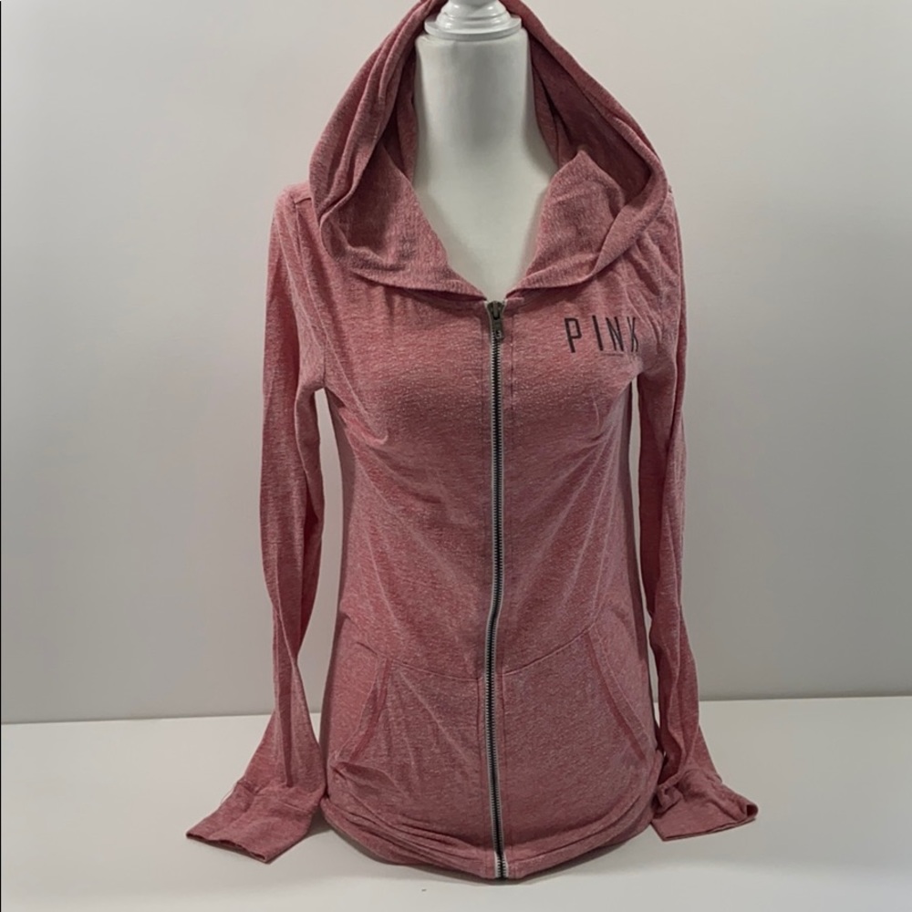 PINK light zip up hoodie